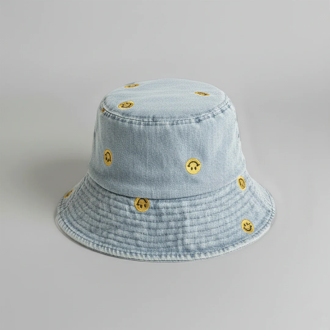 Denim Smile Bucket Hat - Image 3