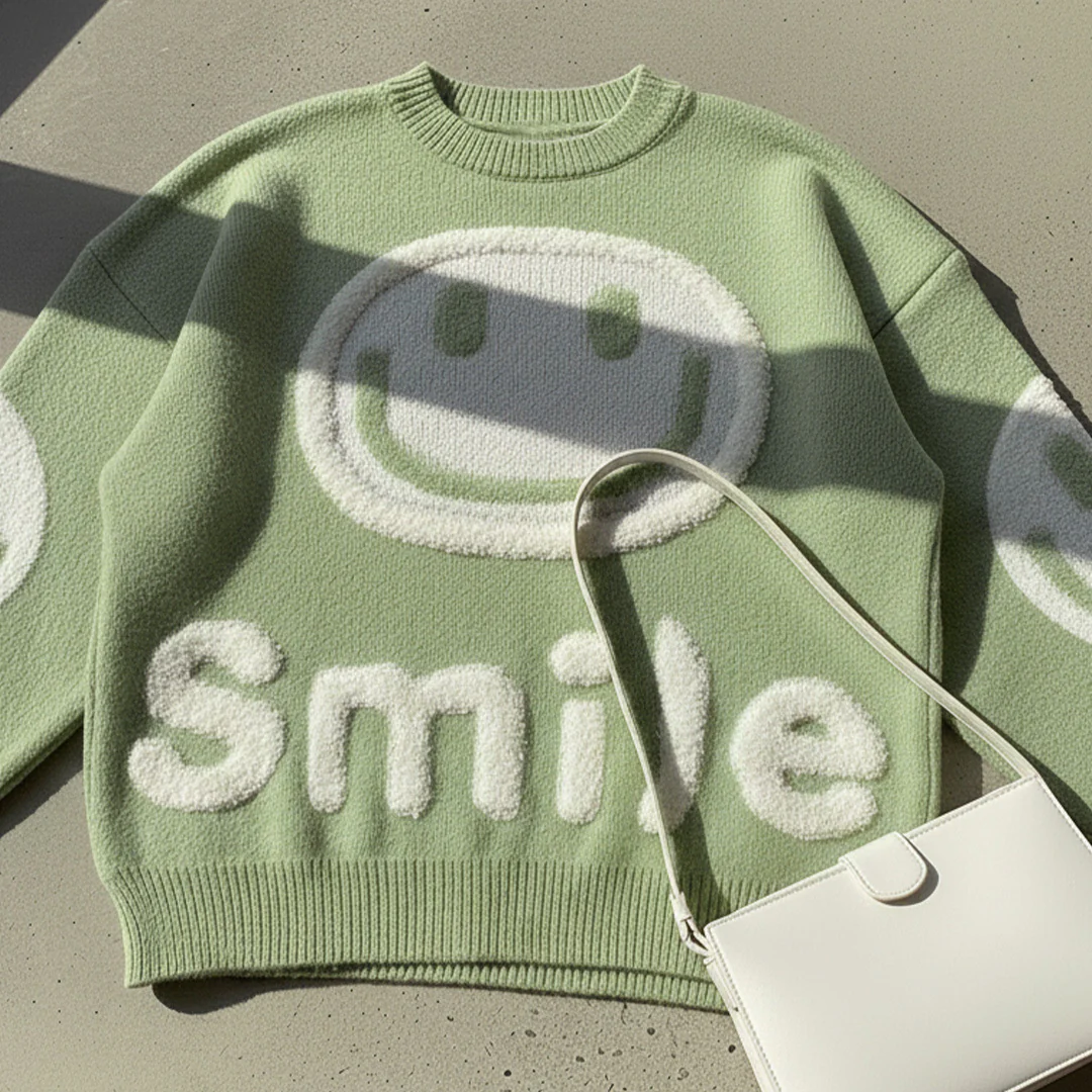 Oversized Fuzzy Smile Sweater - Image 6