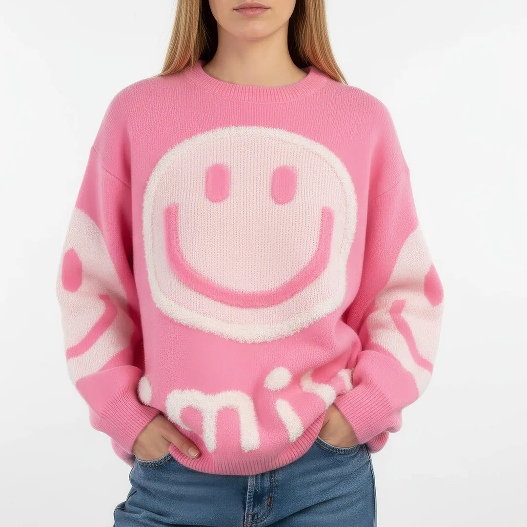 Oversized Fuzzy Smile Sweater - Image 7