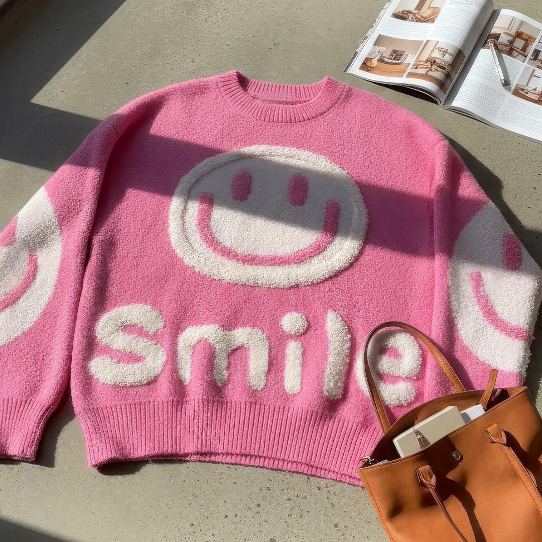 Oversized Fuzzy Smile Sweater - Image 9