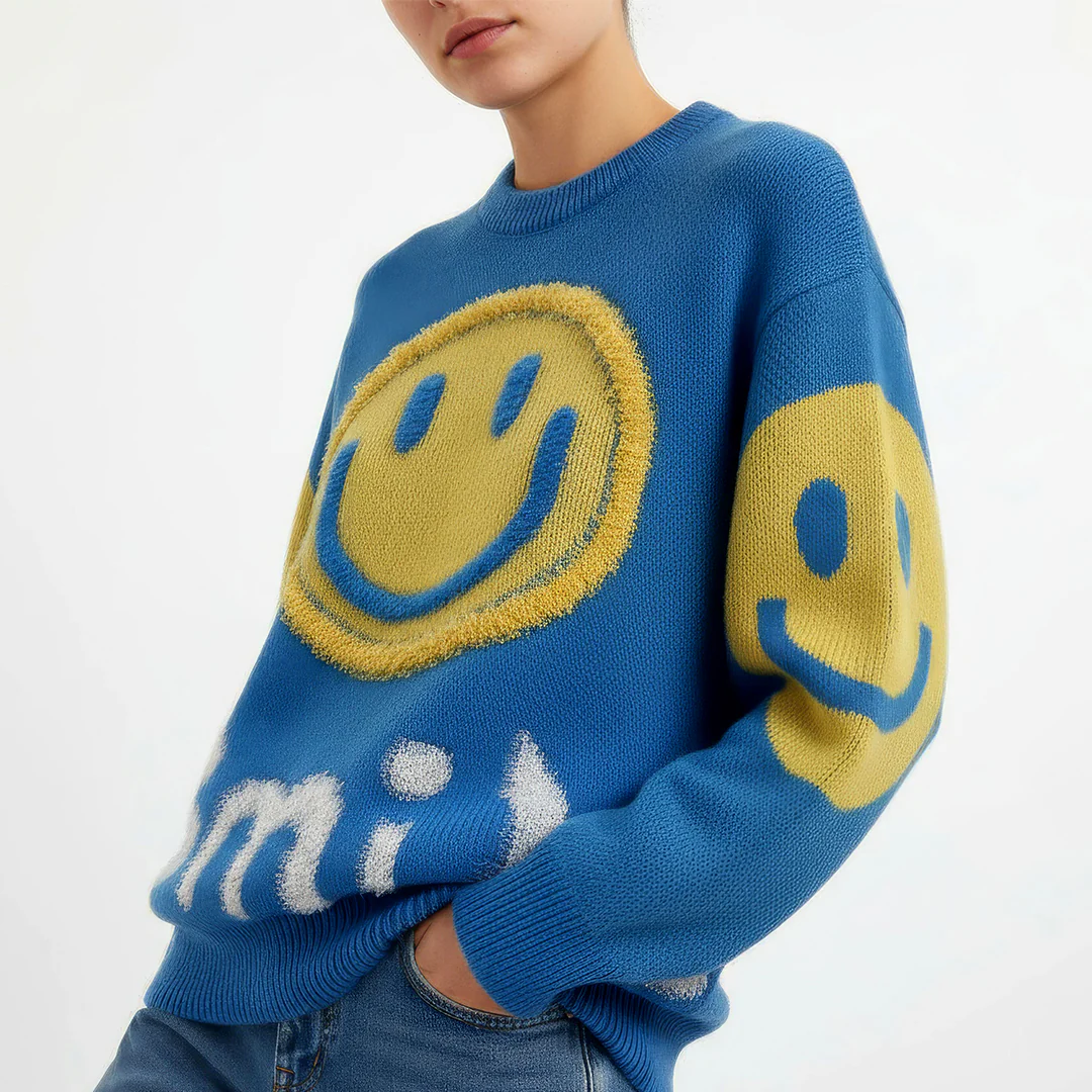 Oversized Fuzzy Smile Sweater - Image 4