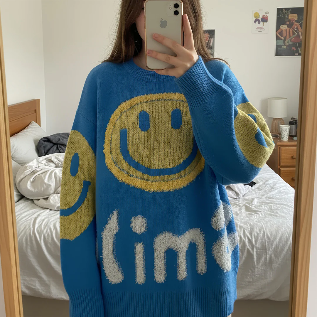 Oversized Fuzzy Smile Sweater - Image 5