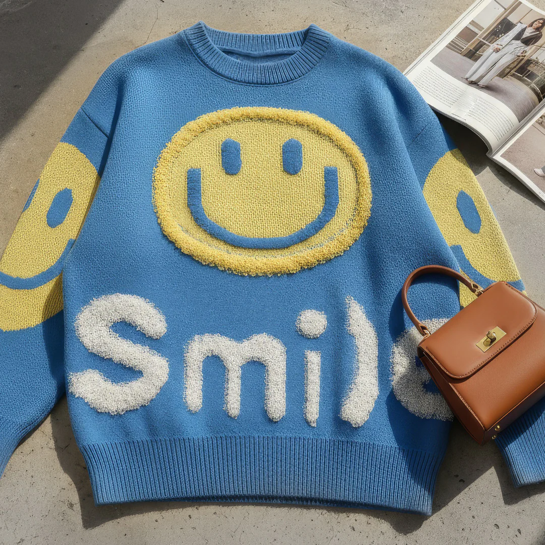 Oversized Fuzzy Smile Sweater - Image 6
