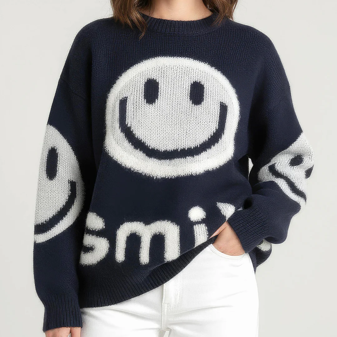 Oversized Fuzzy Smile Sweater - Image 7