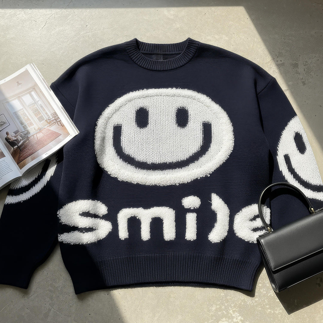 Oversized Fuzzy Smile Sweater - Image 9